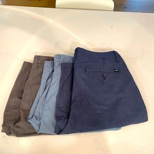 Three  pairs of VANS shorts. Size 34. All very good condition.